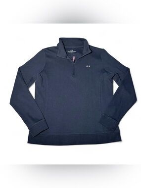 Navy blue preppy Vineyard Vines quarter zip cotton sweatshirt in a Small🗻